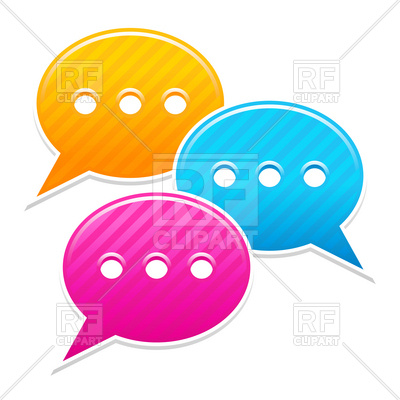 400x400 Three Speech Balloons With Ellipsis Royalty Free Vector Clip Art