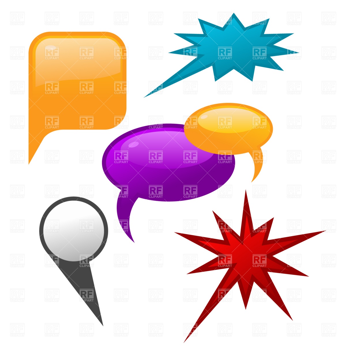 1200x1200 Speech Bubble Icons Royalty Free Vector Clip Art Image