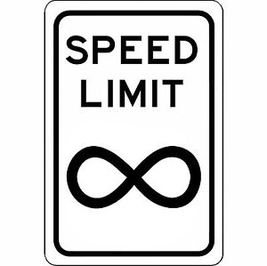 300x299 Speed Limit Infinity Sign