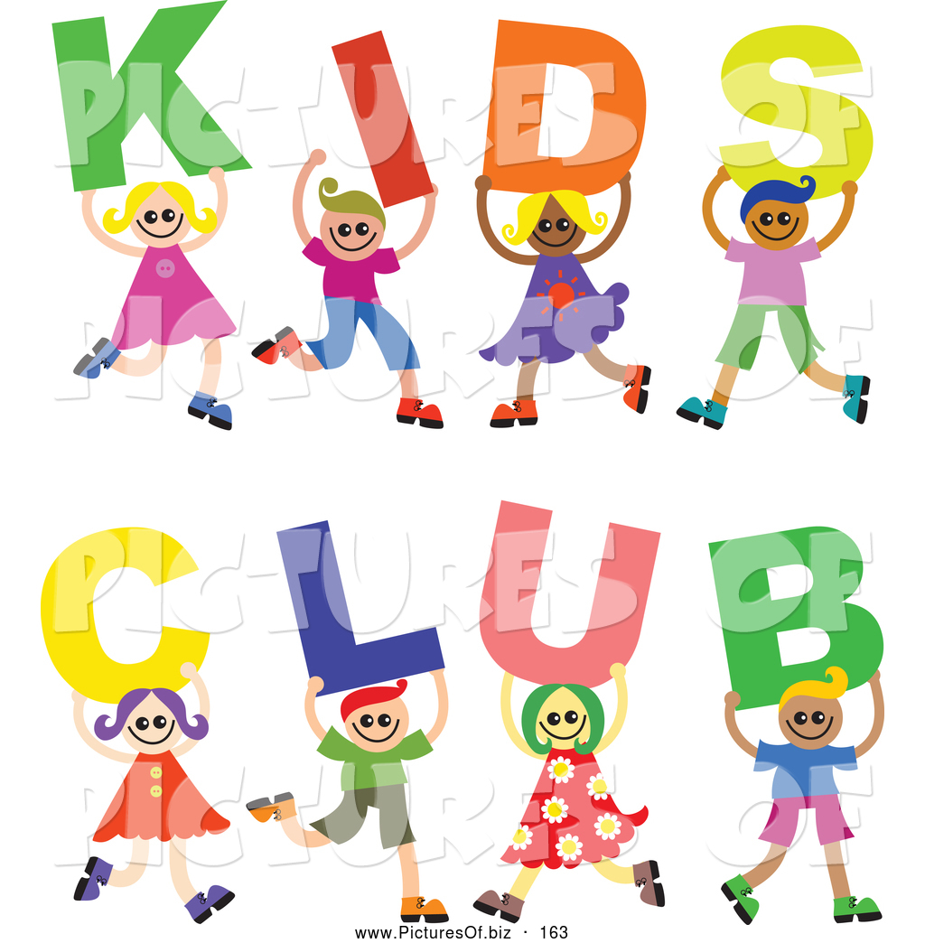 1024x1044 Vector Clipart Of A Group Of Smiling Diverse Children Spelling