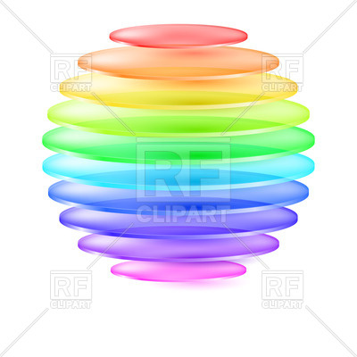 400x400 Abstract Colorful Sphere Made Of Transparent Layers Royalty Free