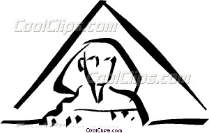 300x192 Egyptian Pyramid With A Sphinx Vector Clip Art