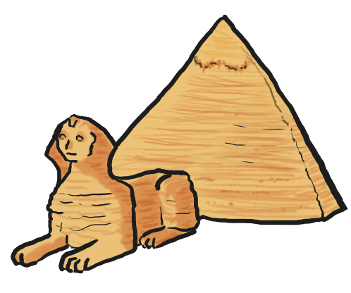 498x416 Free Sphinx And The Pyramid Clip Art