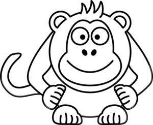 300x246 Monkey Face Clip Art Black And White Clipart Panda