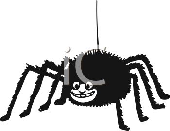 350x269 Royalty Free Clipart Image Furry Black Cartoon Spider
