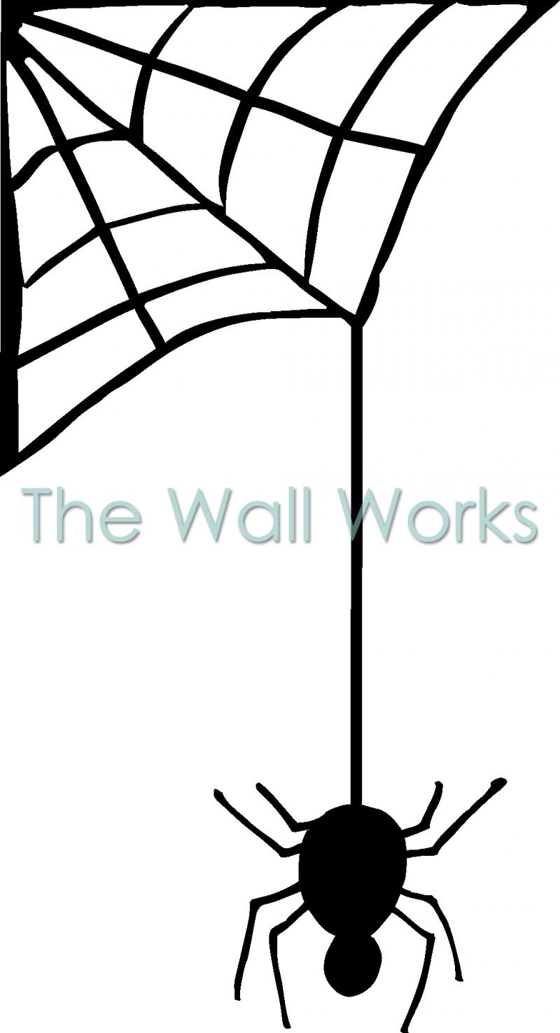 800x1475 Spider Hanging From Web (2) Wall Sticker, Vinyl Decal The Wall Works