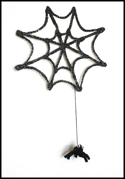 428x610 Halloween Crafts For Kids Glitter Spider Web And Spider