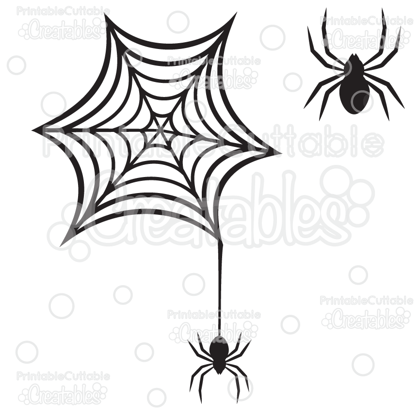 864x864 Creepy Spiderweb Spider Free Svg Cutting File Amp Clipart