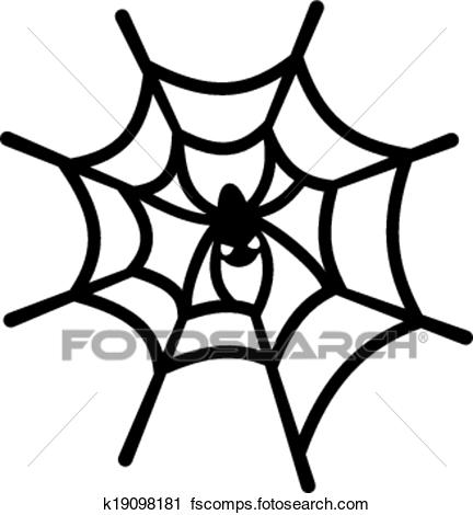 432x470 Clipart Of Spider Web And Spider K19098181