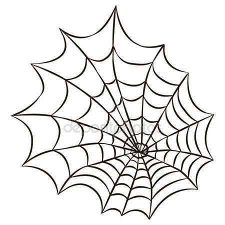 450x450 Halloween Black Spider Web Isolated On White Background. Stock
