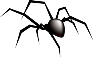 300x184 Black And White Spider Clipart