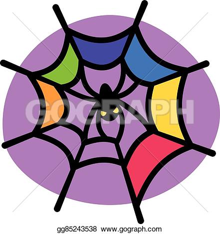 441x470 Spider Web Clipart Colorful