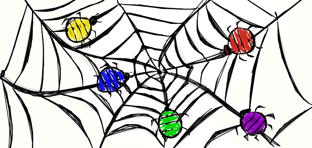 1006x477 Spider Web Clipart Drawn