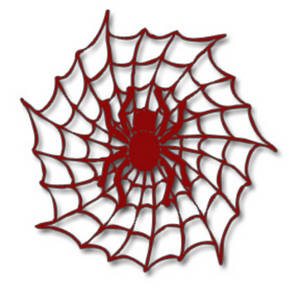 300x300 Halloween Clipart Picture Of A Red Spider In A Web