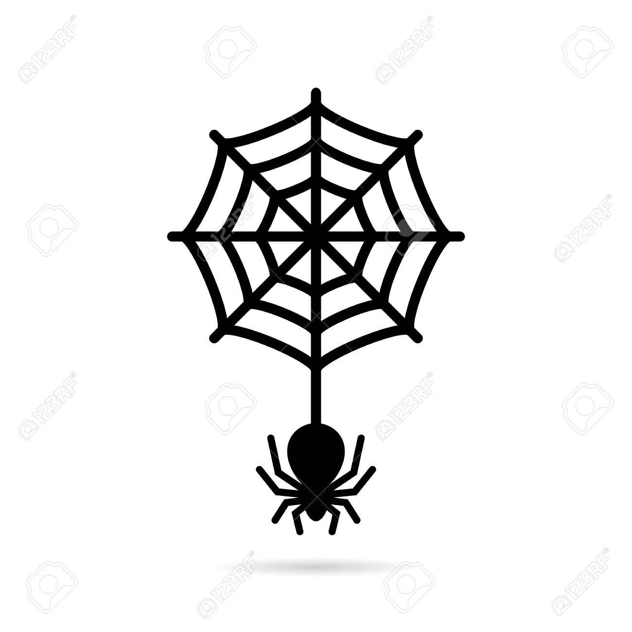 1300x1300 Wolf Spider And Circular Spiderweb Icon Royalty Free Cliparts