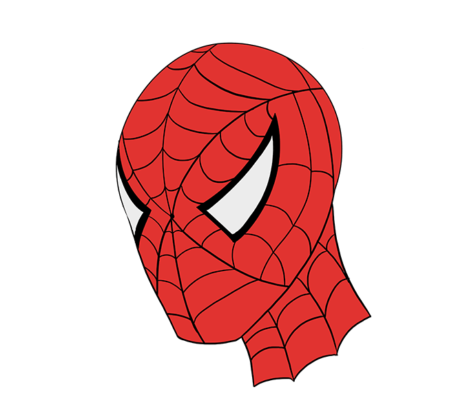 678x600 How To Draw Spiderman's Face Easy Drawing Guides