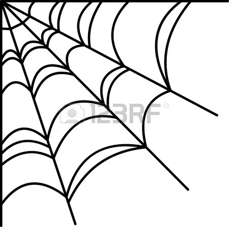 450x447 Set Of Vector Spider Web. Black And White Illustration