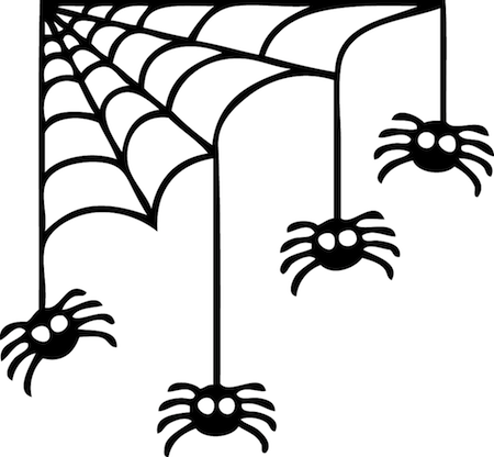 450x416 Corner Spider Web Halloween Decal