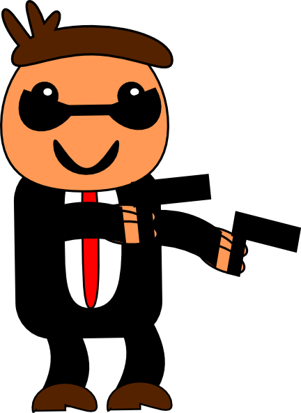 432x592 Spy In Black Suit Clip Art