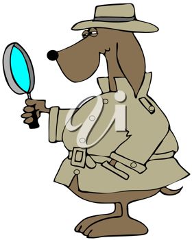 280x350 Cartoon Clip Art Illustration Of A Dog Detective