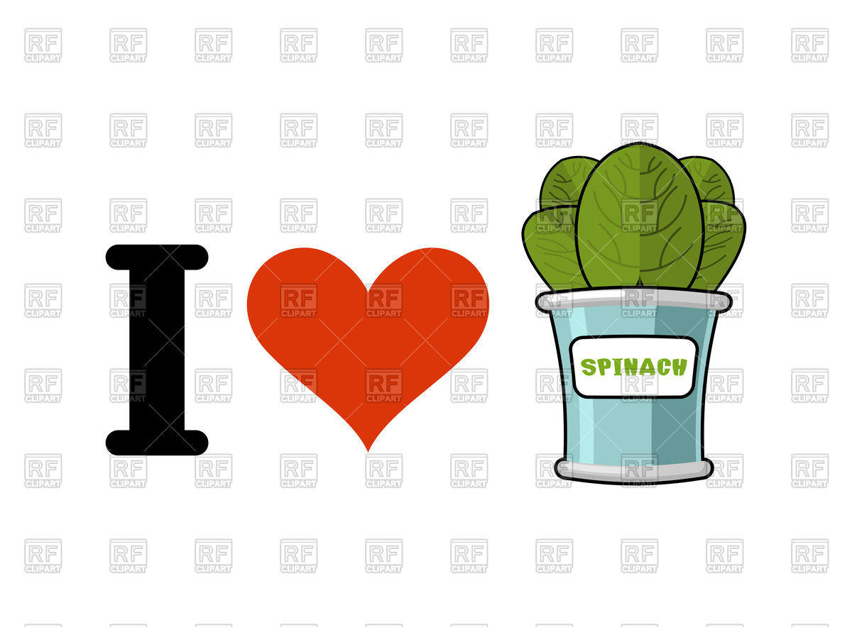 1200x884 I Love Spinach Concept Royalty Free Vector Clip Art Image
