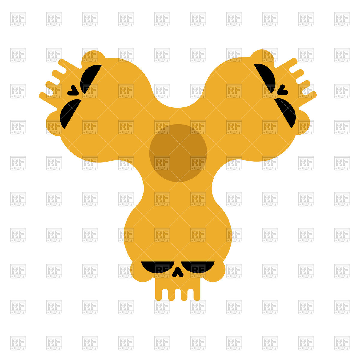 1200x1200 Spinner Skull. Bones Fidget Finger Toy. Royalty Free Vector Clip