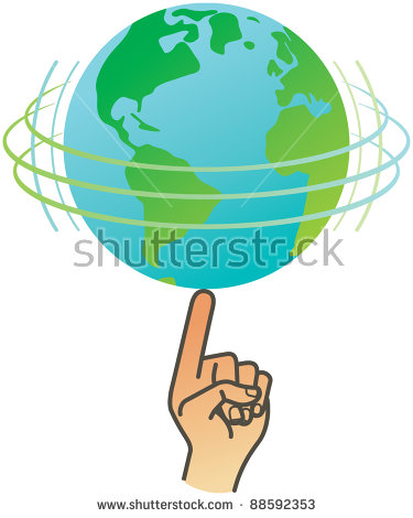 375x470 World Spinning Clipart