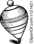 118x150 Spinning Top Black And White Clipart