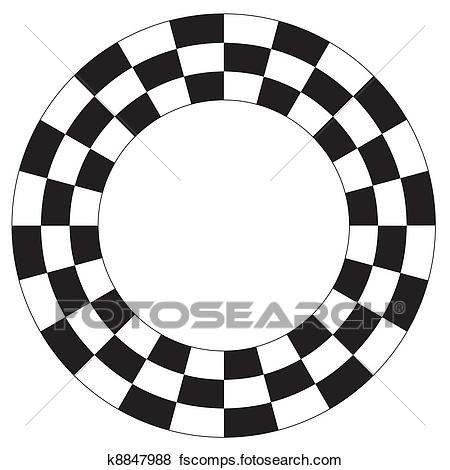 450x470 Clip Art Of Checkerboard Frame, Spiral Pattern K8847988