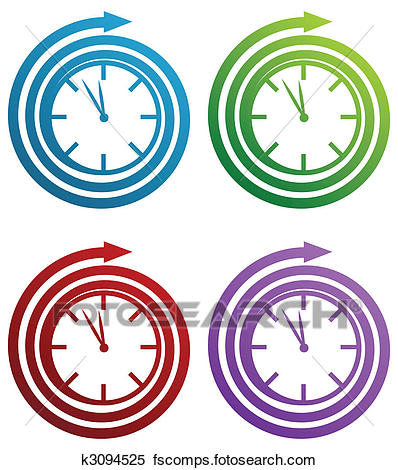 398x470 Clipart Of Spiral Clock K3094525