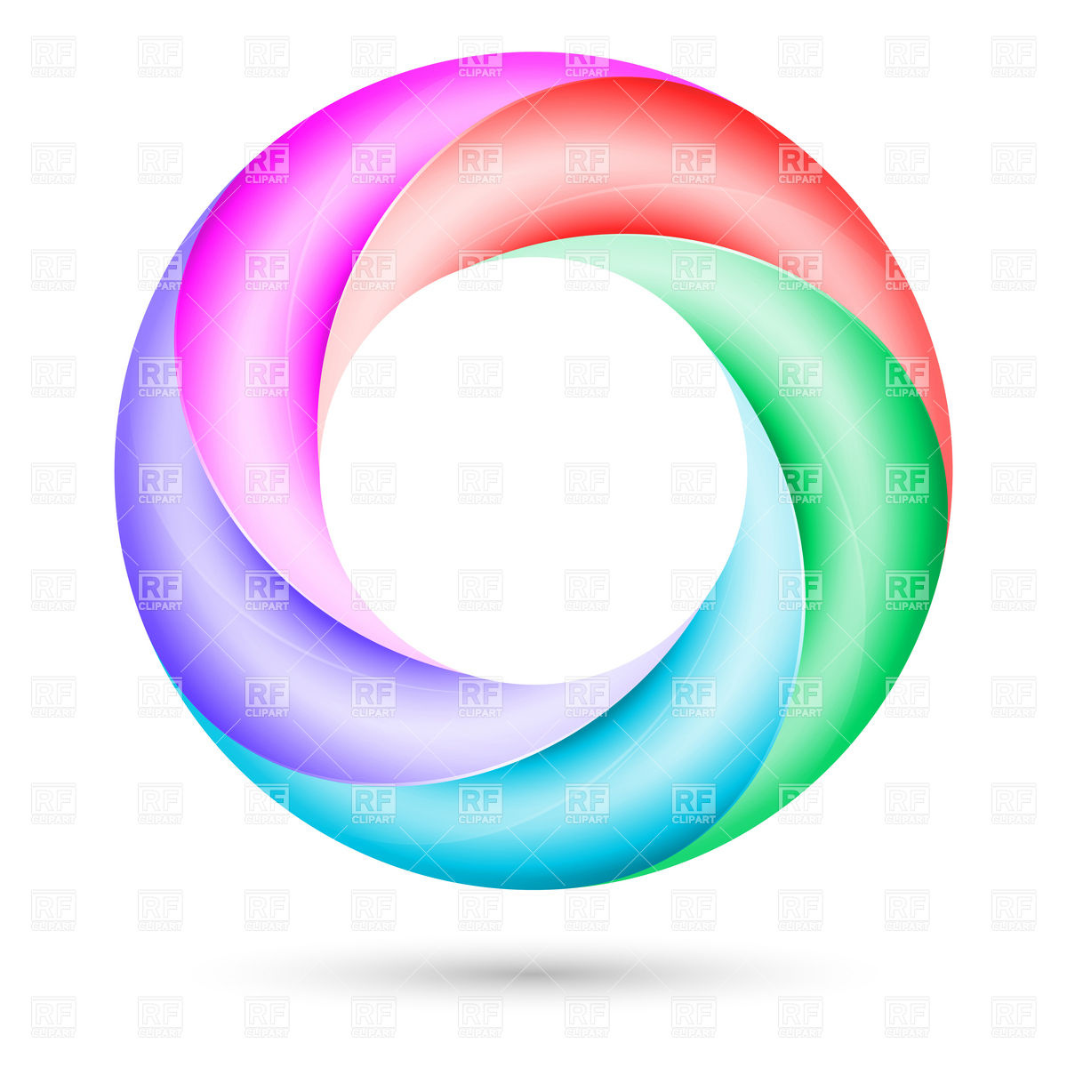 1200x1200 Colorful Spiral, Twisted Ring Royalty Free Vector Clip Art Image