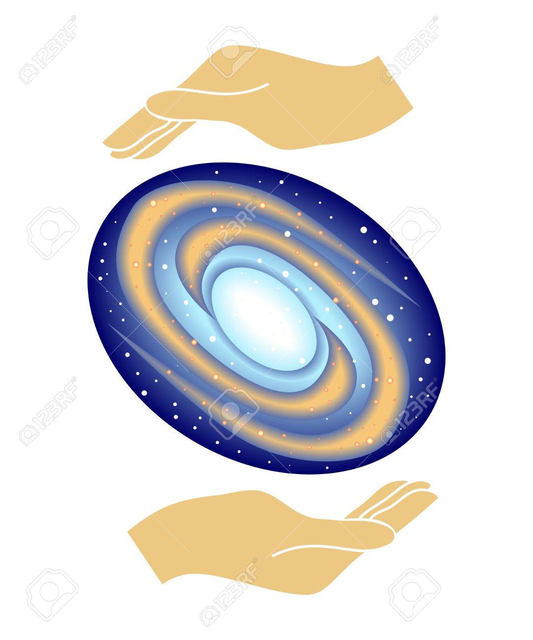 1083x1300 The Illustration With The Universe And Space In Hands. Royalty