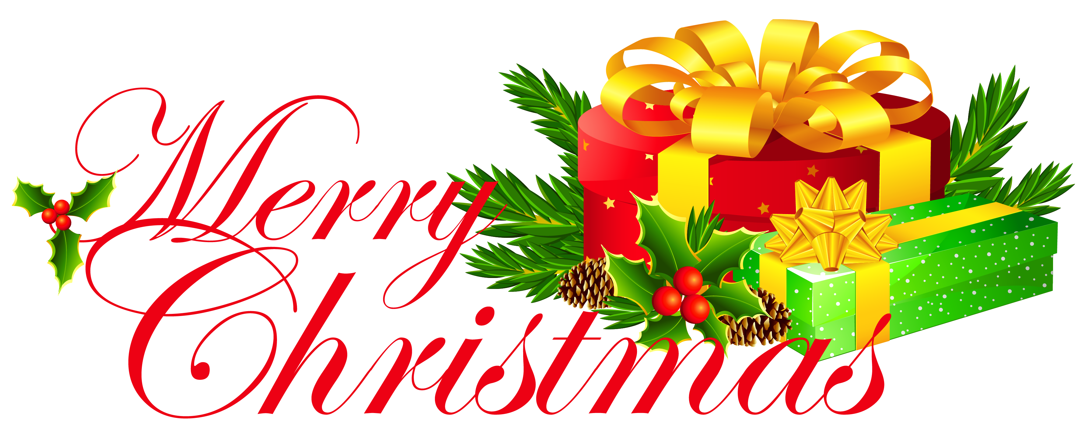 3565x1427 Gift Clipart Merry Christmas