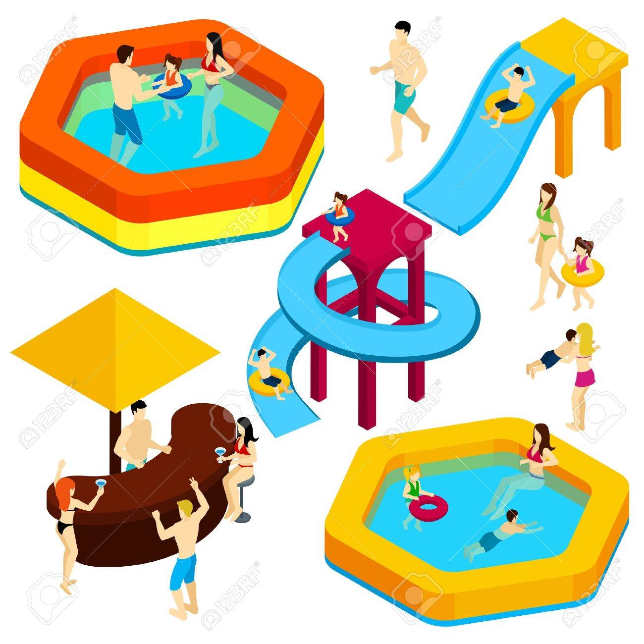 1300x1300 Water Amusement Park Playground With Slides And Splash Pads