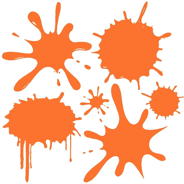 600x600 Orange Paint Splatter Clip Art