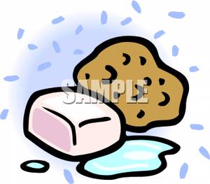 300x263 Sponge And Bar Of Soap Clipart Picture