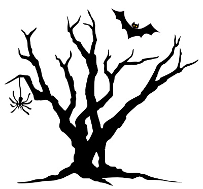 400x371 Halloween Clipart Spooky Tree