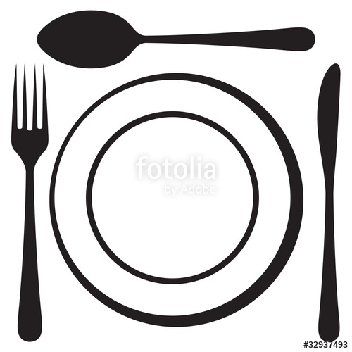 500x500 Plate Clipart Spoon Fork