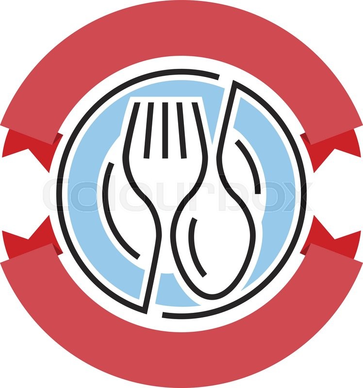 748x800 Food Service Logo With Spoon And Fork Stock Vector Colourbox