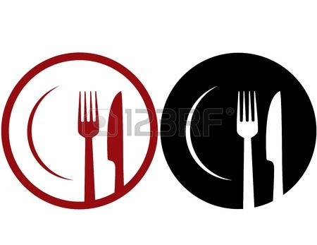 450x347 Background For Restaurant With Red Fork, Knife And Spoon Royalty