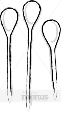 211x388 Wooden Spoon Black And White Clipart