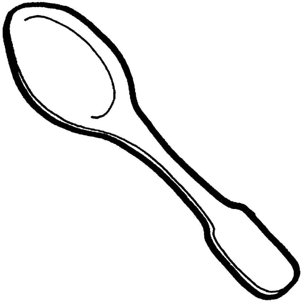 984x985 Wooden Spoon Clipart Black And White Sharp Knife