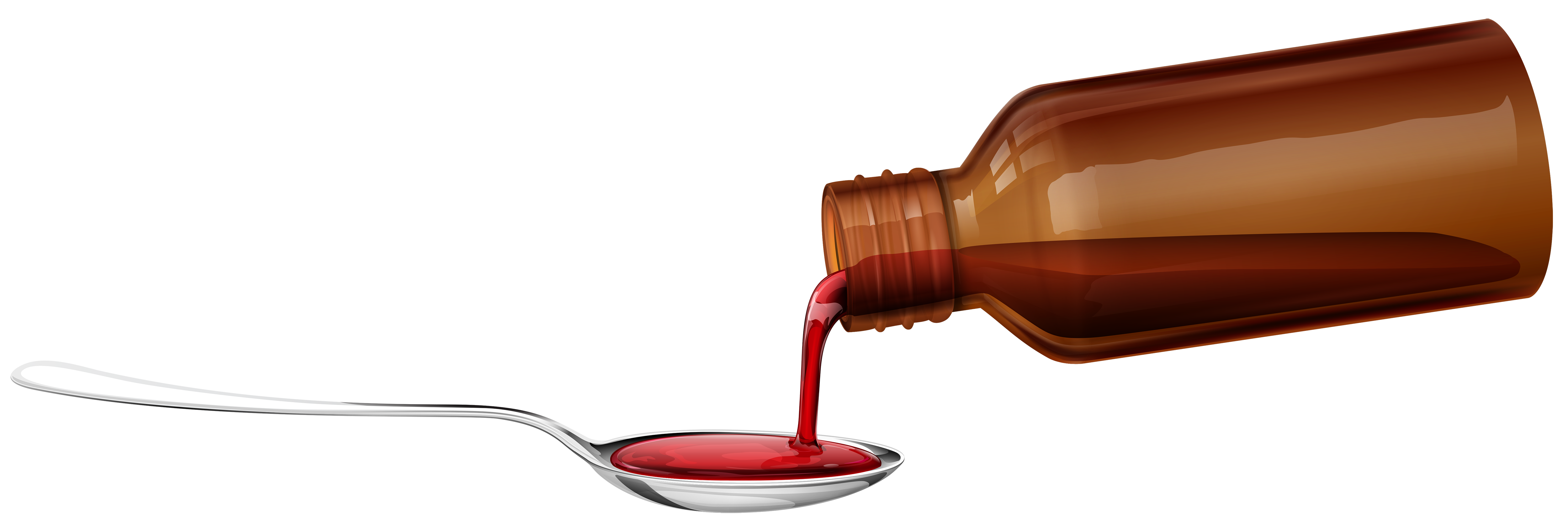 5000x1676 Medical Syrup And Spoon Png Clipart