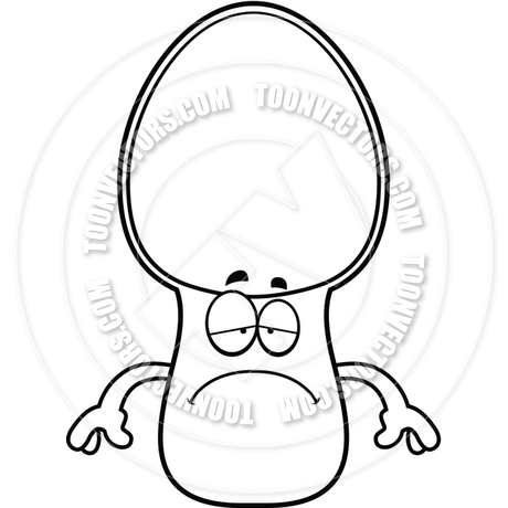 460x460 Cartoon Silverware Spoon Sad (Black And White Line Art) By Cory