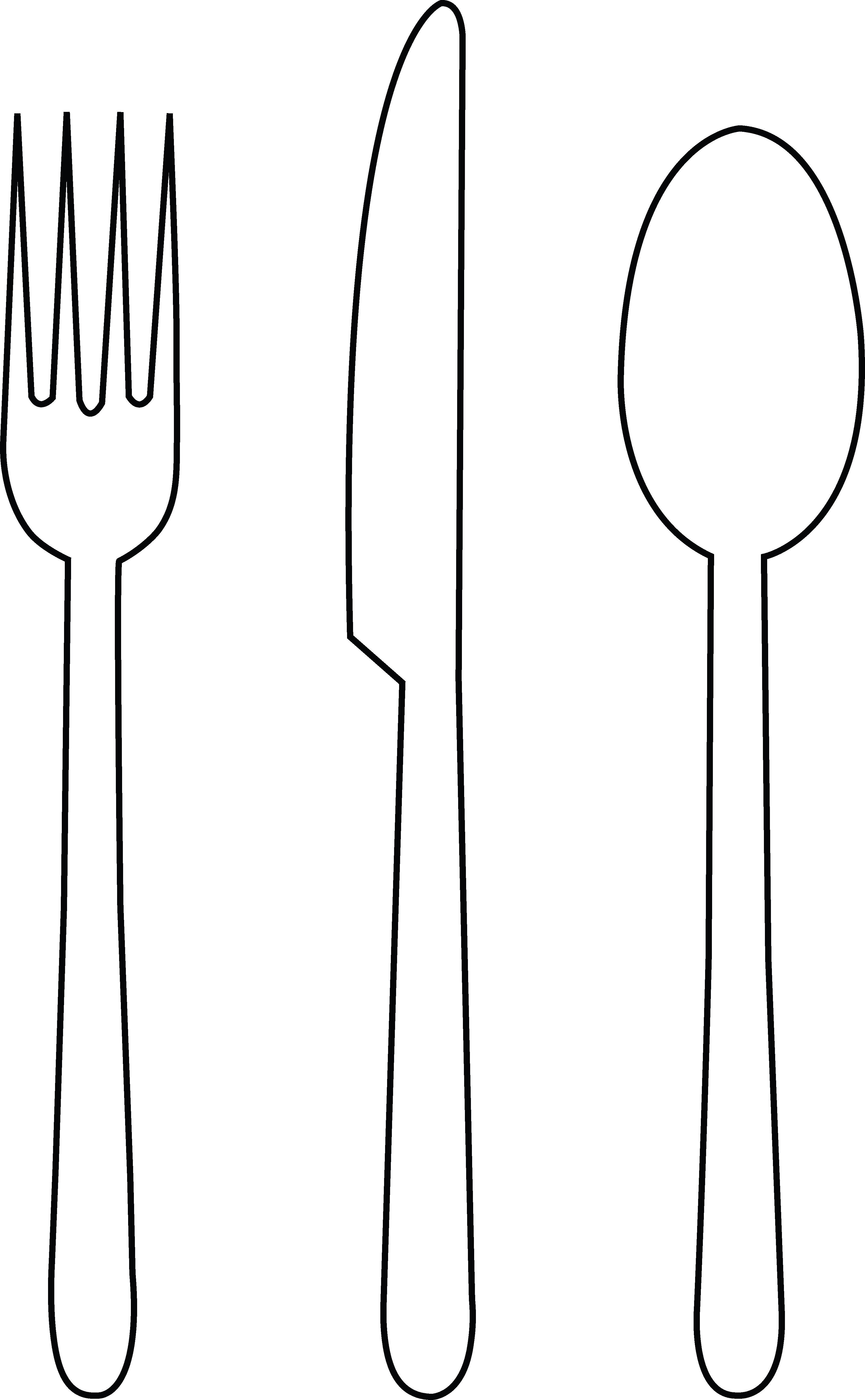3457x5595 Fork Knife Silverware Clip Art Free Vector In Open Office Drawing