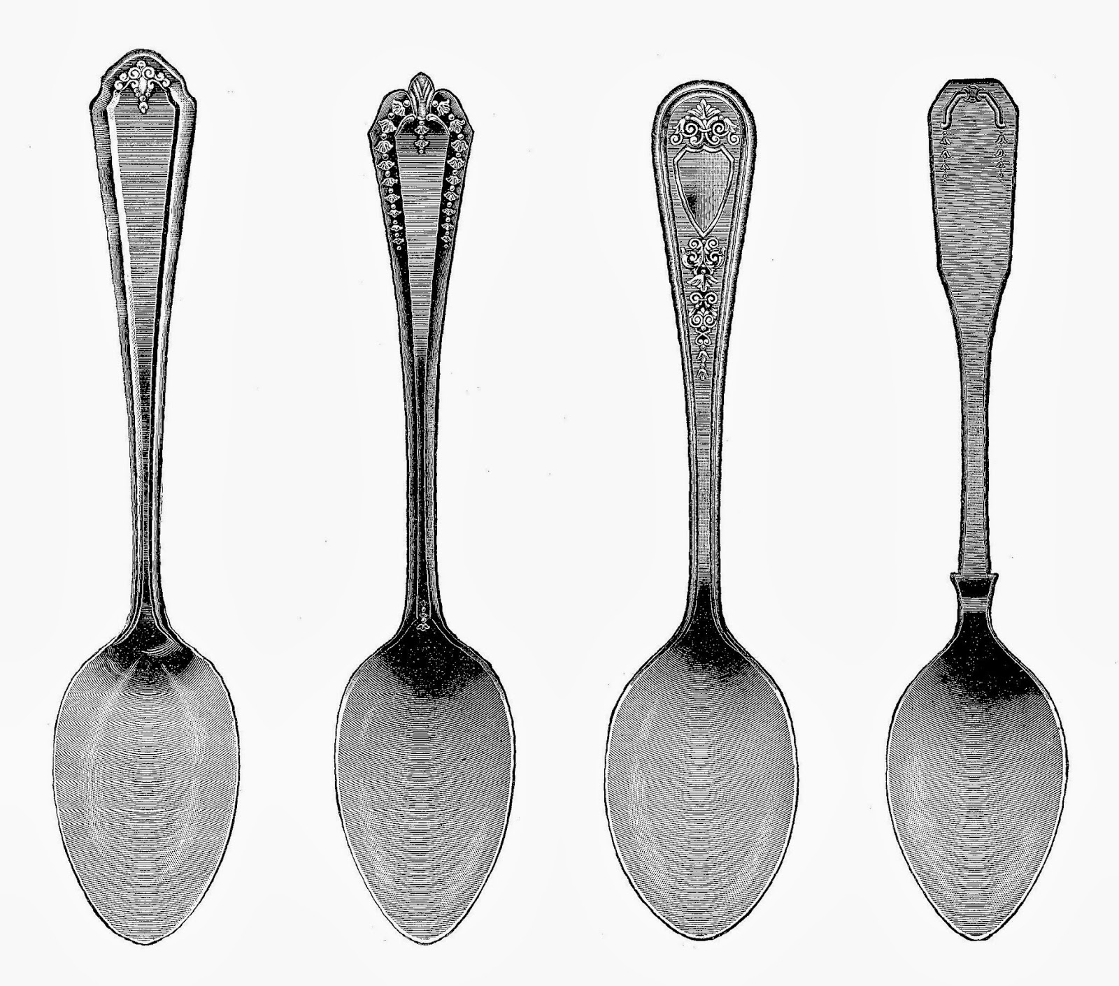 1600x1411 Digital Stamp Design Free Digital Collage Sheet 4 Vintage Spoon