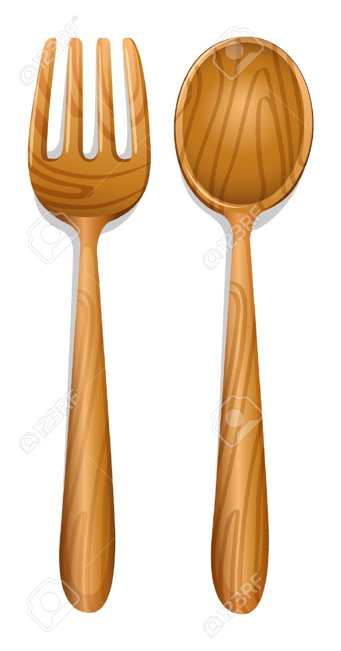 681x1300 Wooden Fork Clipart