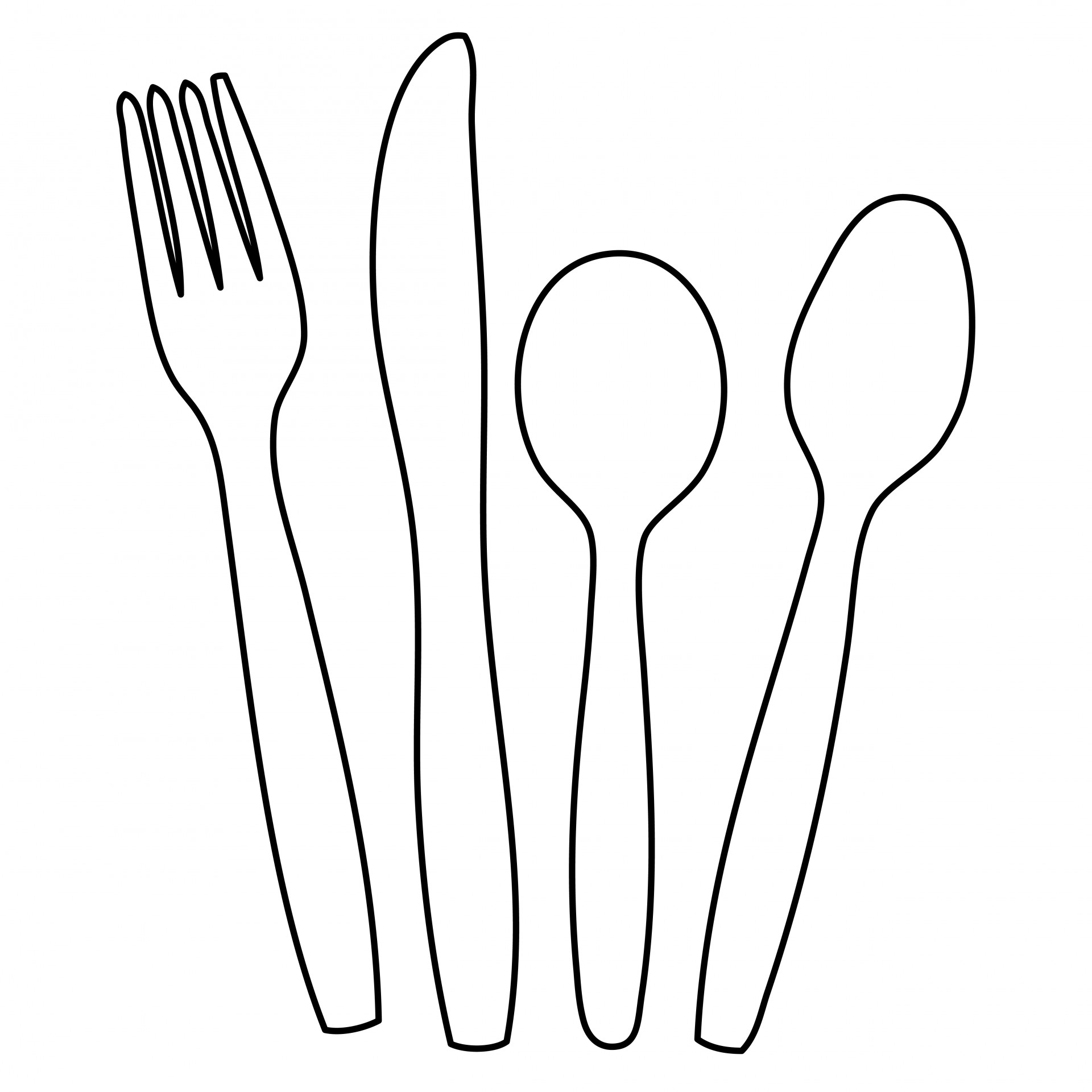 1920x1920 Cutlery Outline Clipart Free Stock Photo