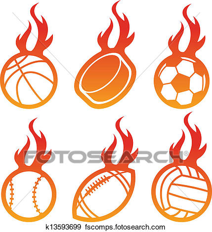 429x470 Clip Art Of Fire Sport Balls K13593699