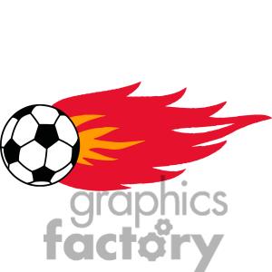 300x300 Flaming Soccer Ball Clip Art